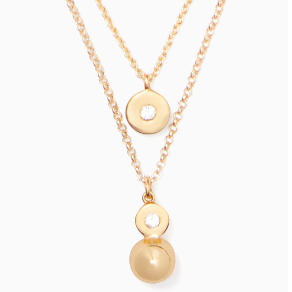 Kate Spade Pearly Delight Double Pendant Necklace.